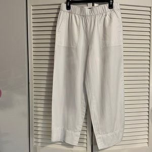 Talbots, Women's White Cotton/Linen Blend Capris, Size Medium